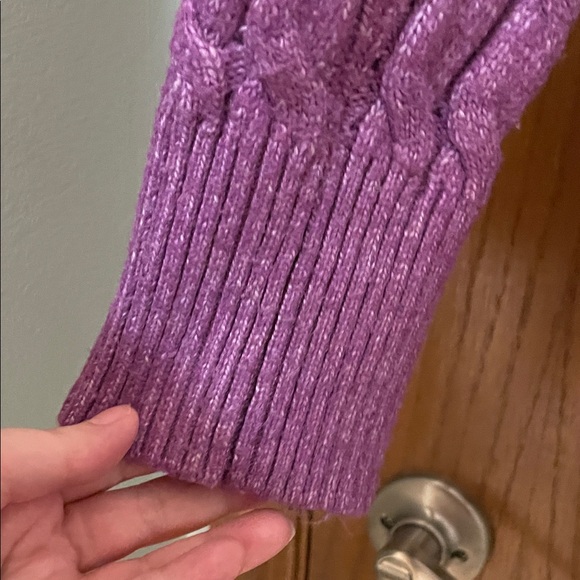 Lane Bryant UGC Size 14/16 Purple Cable Knit Sweater long sleeve crew neck - Picture 3 of 10
